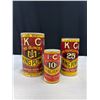Image 2 : Lot of 3 King Powder Baking Powder Tins Full + Food Club Dyes and Chinese Wax Seals