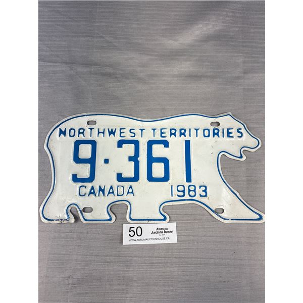 1983 Polar Bear North West Terriroties License Plate