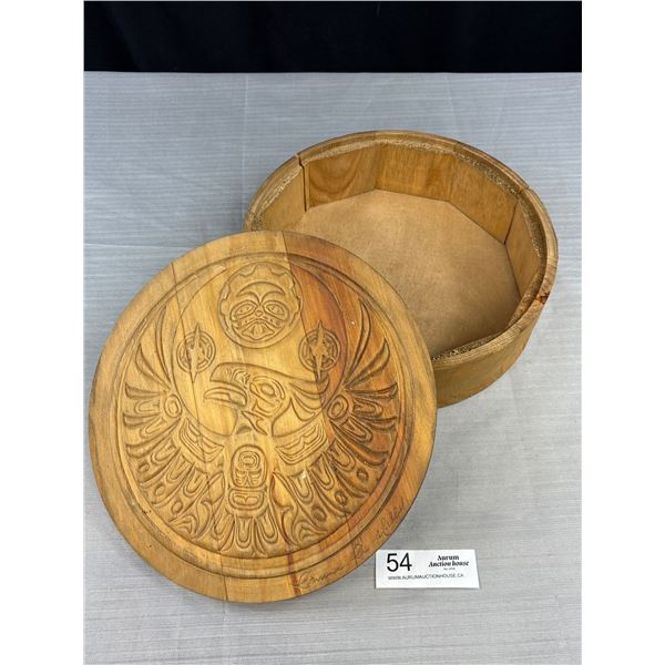 Very Old Signed Lidded, Native Box