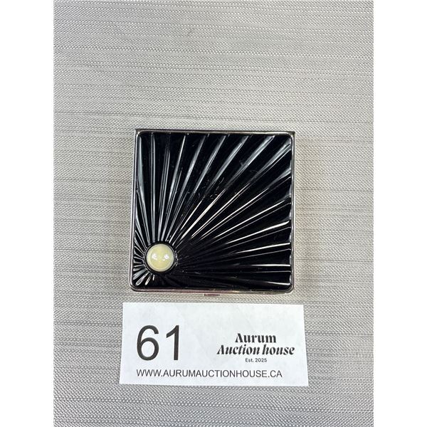 Vintage Black Enamel Pearl Coupart Nuiror Classy!