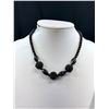 Image 2 : Antique C.1920 Black Jet Glass Necklace Barrel Clasp Probobably France Made