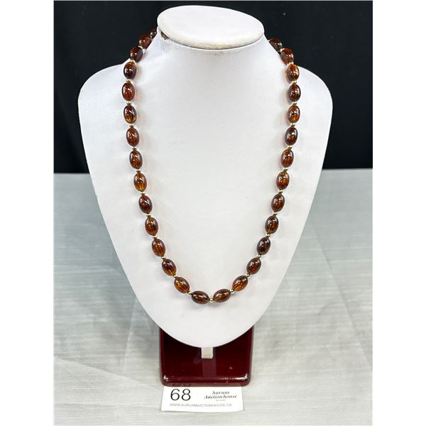 Vintage Tortoise Shell Necklace Matching Class Quality