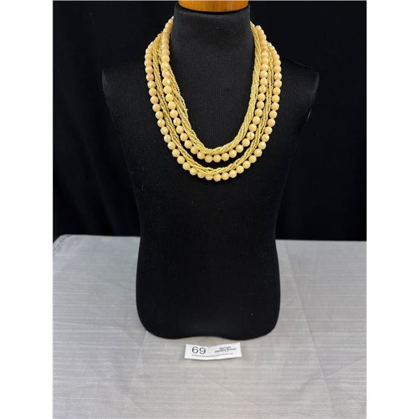 Classy Vintage Signed W.Gernany Multi Strand Bead Necklace Quality!