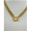 Image 3 : Wide Gold Mesh Necklace Faux Diamond Black Enamel Carter Quality! Solid