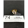 Image 1 : Vintage Star Cut Simulated Diamond Signed 18k GE Ring, Solid Beauty!