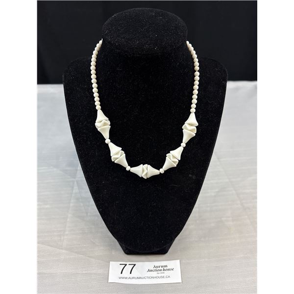 Rare! Antique Glass Bell Shape Bead Necklce Very Collectable! Excellent!