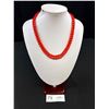Image 1 : Antique Graduated Coral! Bead Whitegold Necklace  Clasp is Marked 10k