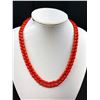 Image 2 : Antique Graduated Coral! Bead Whitegold Necklace  Clasp is Marked 10k