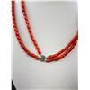 Image 3 : Antique Graduated Coral! Bead Whitegold Necklace  Clasp is Marked 10k
