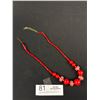 Image 3 : Antique Carved Red Lucite Necklace Marked W.Germany Quality