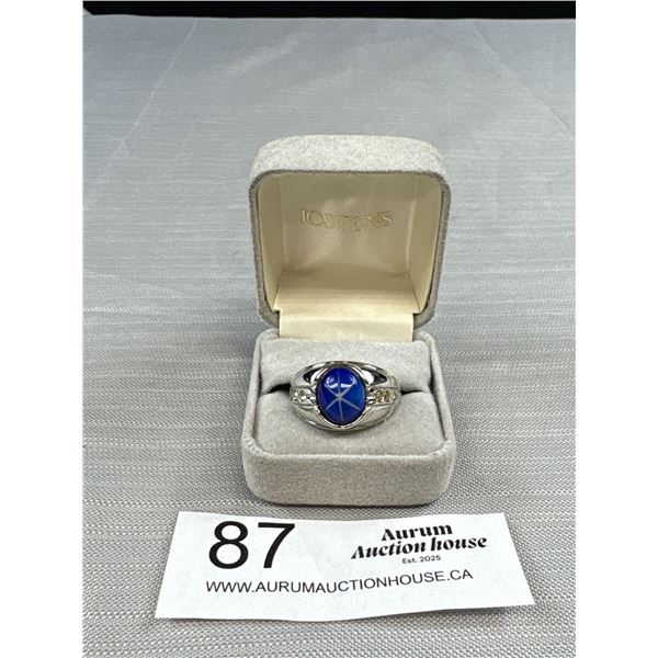 Vintage Mens Star Sapphire White Gold Ring Solid Heavy!