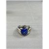 Image 2 : Vintage Mens Star Sapphire White Gold Ring Solid Heavy!