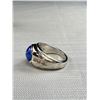 Image 3 : Vintage Mens Star Sapphire White Gold Ring Solid Heavy!