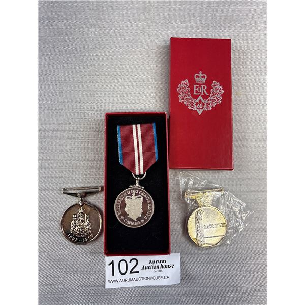 Lot of 3 Different Canadian Medals