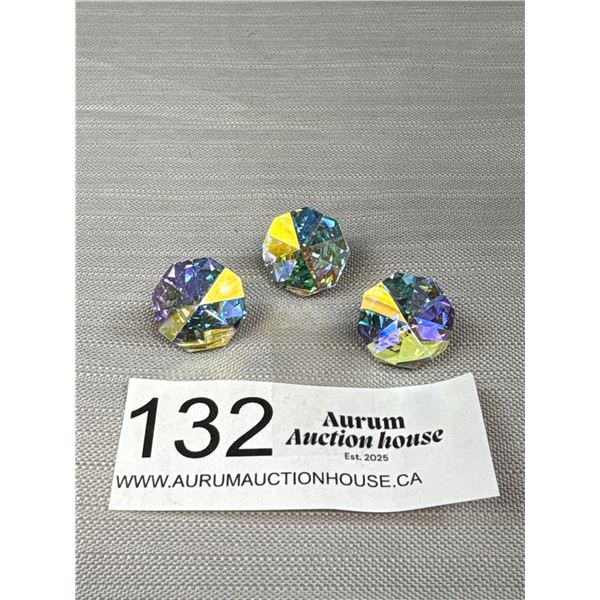 Exqusite Antique Faceted Crystal Buttons Beauties