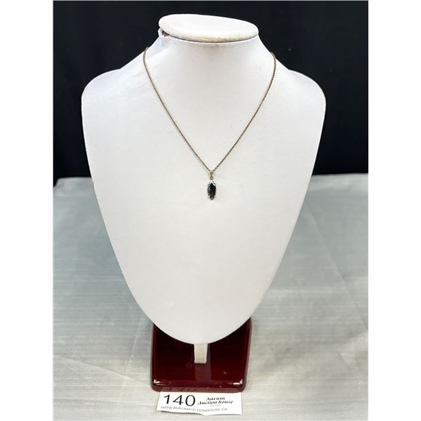 Antique Alaska Diamond Necklace Charm Marked 1/20 12k Gold