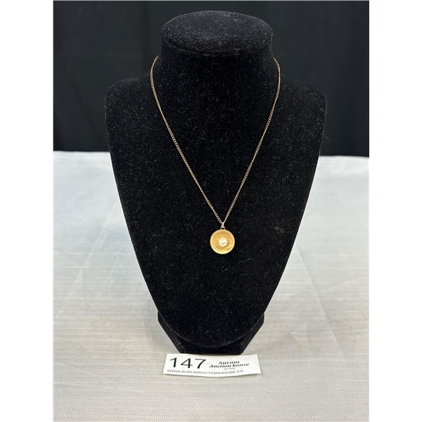 Antique Gold Genuine Pearl Necklace