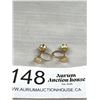 Image 2 : Antique Gold Large Genuine Pearl Earrings Beauty!