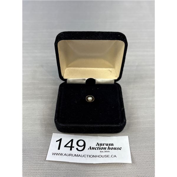 Quality Vintage Signed Taxco Mexico 925 Sterling Genuine Pearl Tie Pin Beauty!