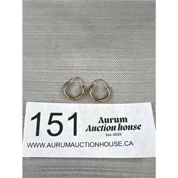 Antique Gold Hoop Earrings C.1950s