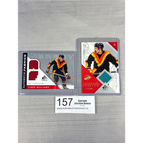 2 Vancouver Canucks Tiger Williams Jersey Trading Cards