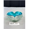 Image 1 : Murano Glass Vintage Italian Venetian Bowl Dish Turquoise Silver Flakes