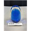 Image 1 : Vintage Hand Blown Blue Art Glass Paperweight - Amazing Quality  Controlled Bubbles