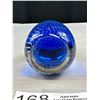 Image 3 : Vintage Hand Blown Blue Art Glass Paperweight - Amazing Quality  Controlled Bubbles