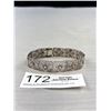 Image 1 : Quality Vintage Italian Filigree Ornate Hinged Panel Link 800 Silver Bracelet - 17.9 Grams - 7.5"