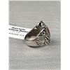 Image 2 : Solid Vintage 925 Sterling Silver Ring Red Stone Size 7 - 21mm Across Face Of Ring