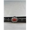 Image 3 : Solid Vintage 925 Sterling Silver Ring Red Stone Size 7 - 21mm Across Face Of Ring