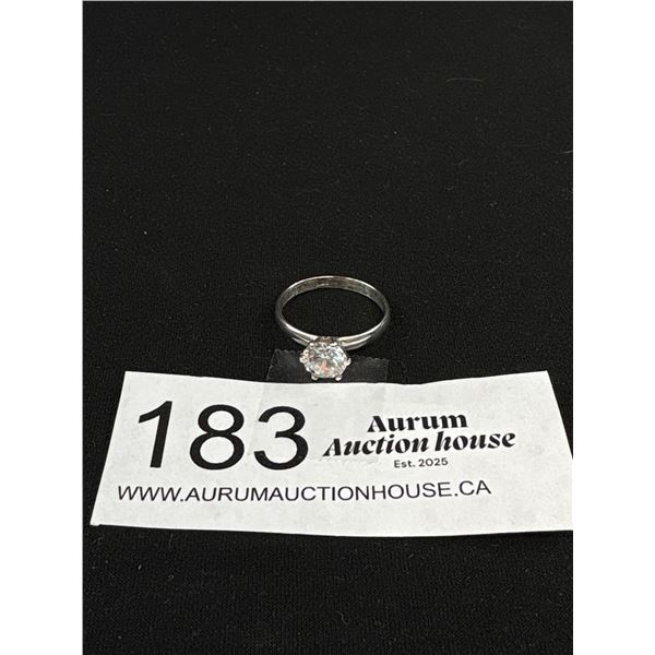 925 Sterling Silver 6.7mm 1.5ct Solitaire Ring - Size 7.75 - Well Made 6 Claws