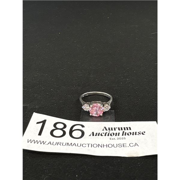 925 Sterling Silver Past Present Future Ring - Nice Quality Ring And Stones - Size 7