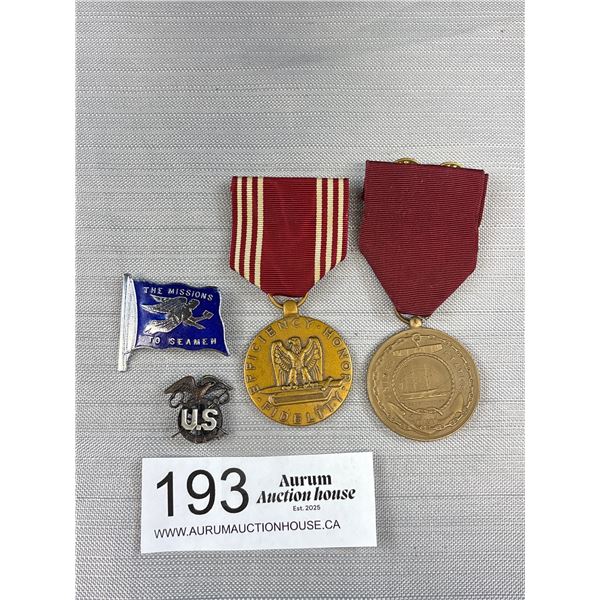 Lot of WWII Medals and Badges U.S. Named