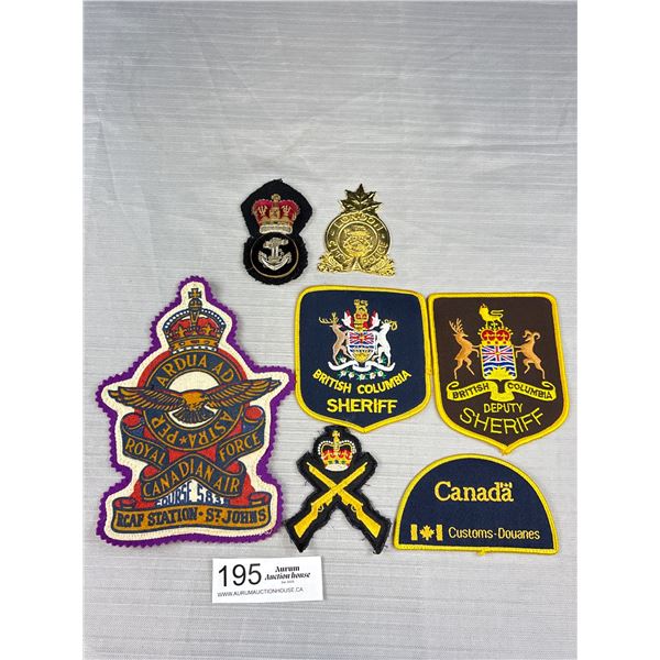 Lot of 7 RCAF, Police, Sheriff, and Navy Badges
