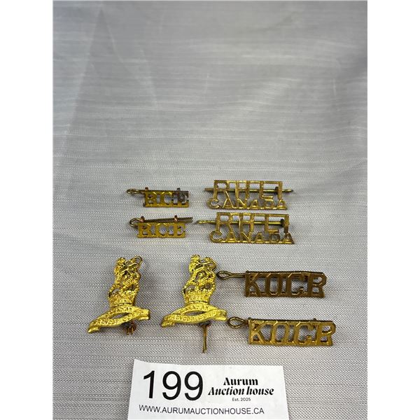 Nice Lot of Vintage Canadian Military Collars and Titles