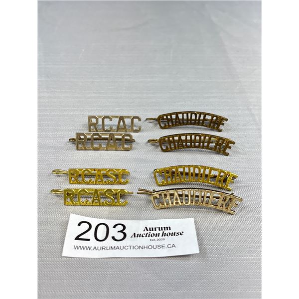 Nice Lot of Vintage Canadian Military Collars and Titles