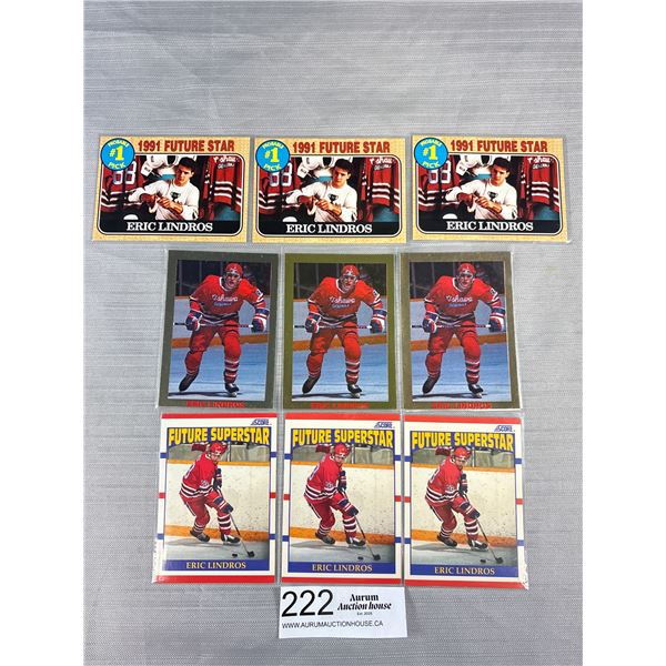 Lot of 9 Eric Lindros Rookie Cards Mint Condition