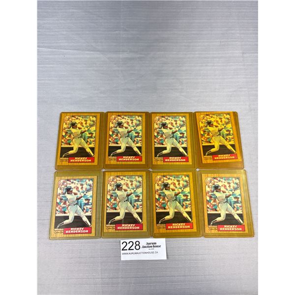 Lot of 8 1987 O-Pee-Chee #7 Rickey Henderson (OPC Not Topps)
