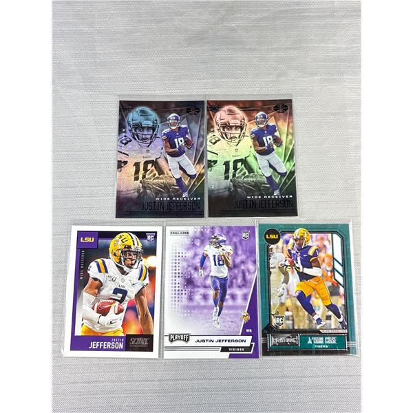Lot of 10 NFL - Justin Jefferson & Ja'marr Chase Rookie Cards