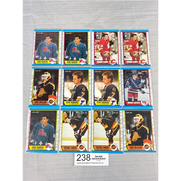 Lot of 12 1989 OPC Rookie Cards Sakic Leetch Linden McClean Ronning