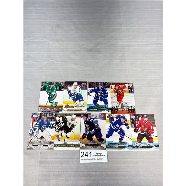 Lot of 9 Former Vancouver Canucks "Young Guns" Rookie Cards
