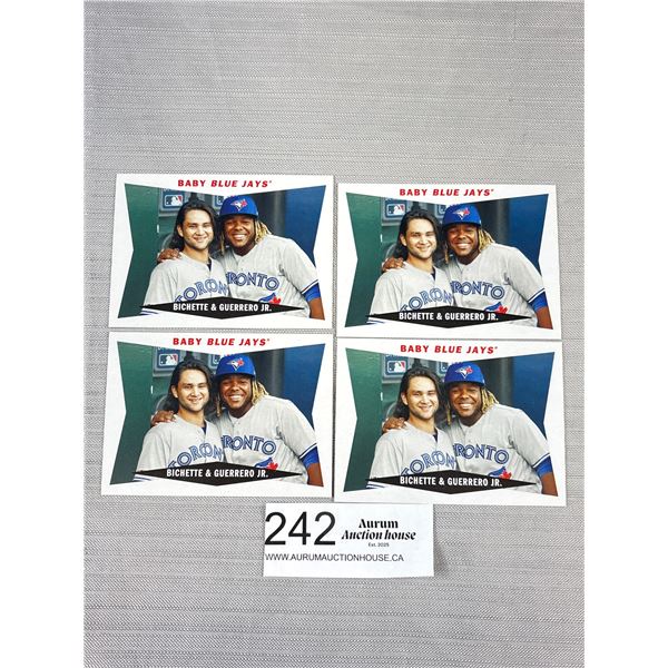 Lot of 4 "Baby Blue Jays" Bo Bichette Vlady Guerrero Rookie Cards