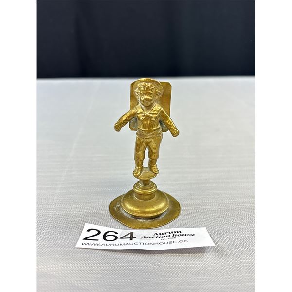 A Very Cute Scarce Victorian Brass Place Card Holder 1890