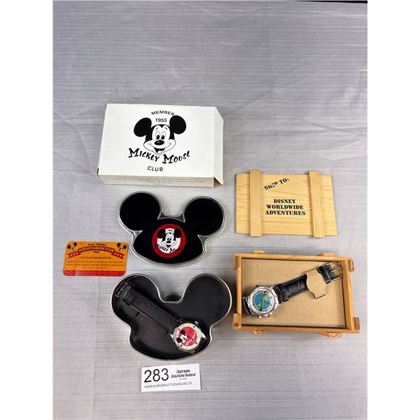 2 Mickey Mouse Wrist Watches in Boxes