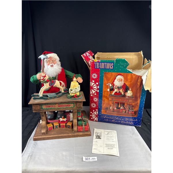 Large Vintage Animated Light Up Santa Claus with Original Box