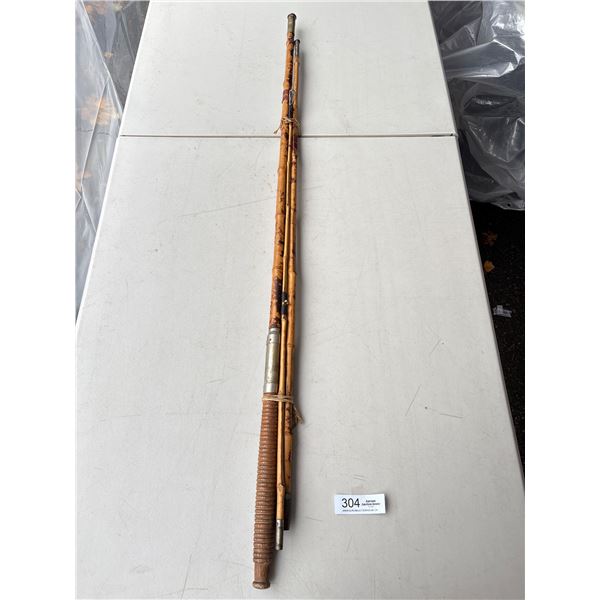 1 Vintage 4 Piece Split Cone Fishing Rod 1930s 12"