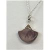 Image 3 : Sterling Silver w/ Black Onyx Stone Pendant w/ Chain, Marked 925