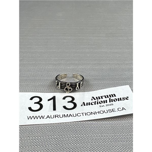 Sterling Silver Pinky Ring, Marked 925