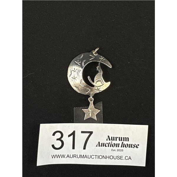 Handcrafted Sterling Silver Pendant Marked Mexico 925